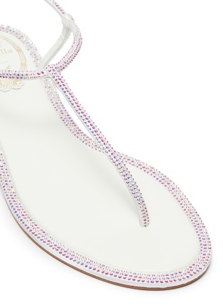 Detail View - Click To Enlarge - RENÉ CAOVILLA - 'Diana' strass strap satin thong sandals