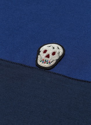  - ALEXANDER MCQUEEN - Skull patch jersey panel patchwork polo shirt