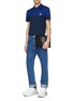 Figure View - Click To Enlarge - ALEXANDER MCQUEEN - Skull patch jersey panel patchwork polo shirt