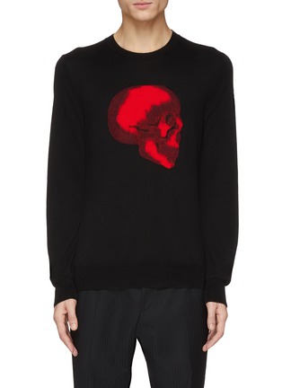 Main View - Click To Enlarge - ALEXANDER MCQUEEN - Textured skull intarsia sweater