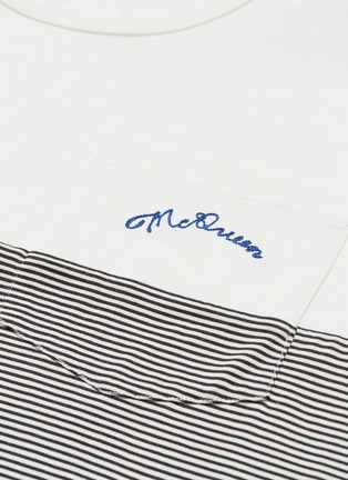  - ALEXANDER MCQUEEN - Logo embroidered stripe panel T-shirt