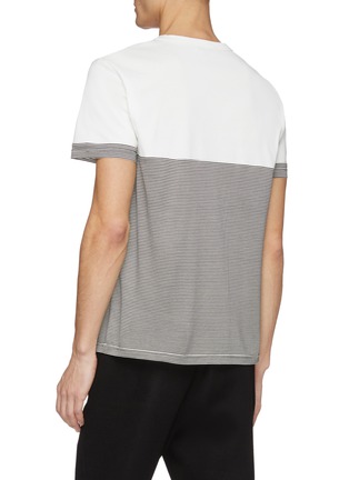 Back View - Click To Enlarge - ALEXANDER MCQUEEN - Logo embroidered stripe panel T-shirt