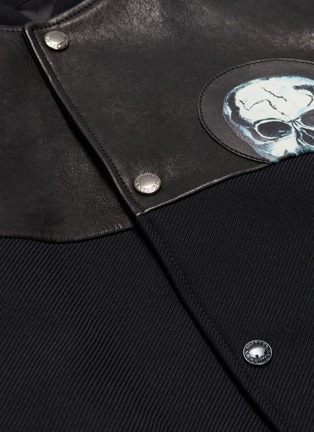  - ALEXANDER MCQUEEN - Logo skull print leather panel bomber jacket