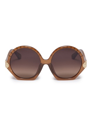 Main View - Click To Enlarge - CHLOÉ - 'Vera' acetate scalloped round sunglasses