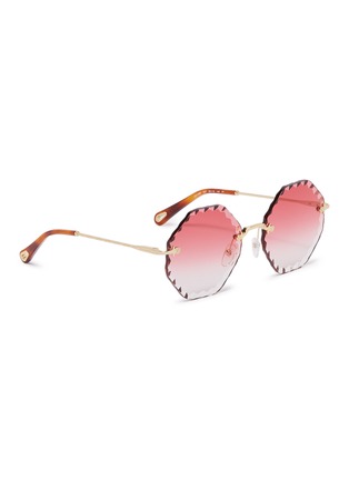 Figure View - Click To Enlarge - CHLOÉ - 'Rosie' rimless sunburst octagon frame sunglasses