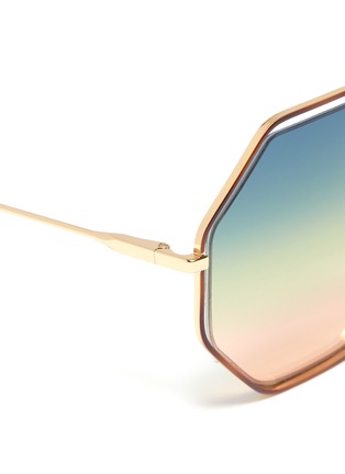 Detail View - Click To Enlarge - CHLOÉ - 'Poppy' metal octagon frame sunglasses