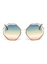 Main View - Click To Enlarge - CHLOÉ - 'Poppy' metal octagon frame sunglasses