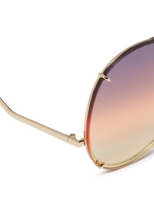 Detail View - Click To Enlarge - CHLOÉ - 'Vicky' interchangeable lenses metal aviator sunglasses