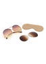 Detail View - Click To Enlarge - CHLOÉ - 'Vicky' interchangeable lenses metal aviator sunglasses