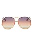 Main View - Click To Enlarge - CHLOÉ - 'Vicky' interchangeable lenses metal aviator sunglasses