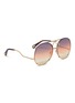 Figure View - Click To Enlarge - CHLOÉ - 'Vicky' interchangeable lenses metal aviator sunglasses