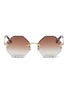 Main View - Click To Enlarge - CHLOÉ - 'Rosie' rimless sunburst octagon frame sunglasses