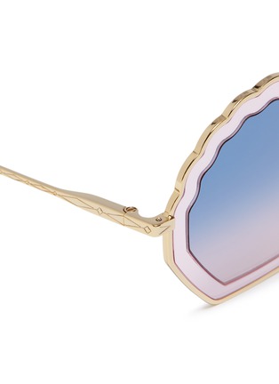 Detail View - Click To Enlarge - CHLOÉ - 'Tally' metal scalloped sunglasses