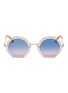 Main View - Click To Enlarge - CHLOÉ - 'Tally' metal scalloped sunglasses