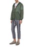 Figure View - Click To Enlarge - RUE DE TOKYO - 'Pano' roll cuff stripe twill cropped pants