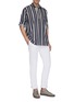 Figure View - Click To Enlarge - RUE DE TOKYO - 'Salix' stripe long sleeve twill polo shirt