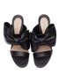Detail View - Click To Enlarge - ALEXANDER MCQUEEN - Oversized bow band leather sandals