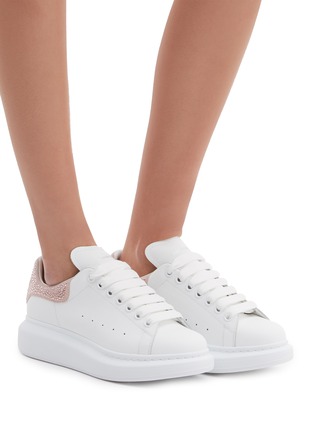 Figure View - Click To Enlarge - ALEXANDER MCQUEEN - 'Oversized Sneaker' in leather with strass collar