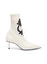 Main View - Click To Enlarge - ALEXANDER MCQUEEN - Pin heel lace insert knit ankle boots