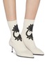 Figure View - Click To Enlarge - ALEXANDER MCQUEEN - Pin heel lace insert knit ankle boots