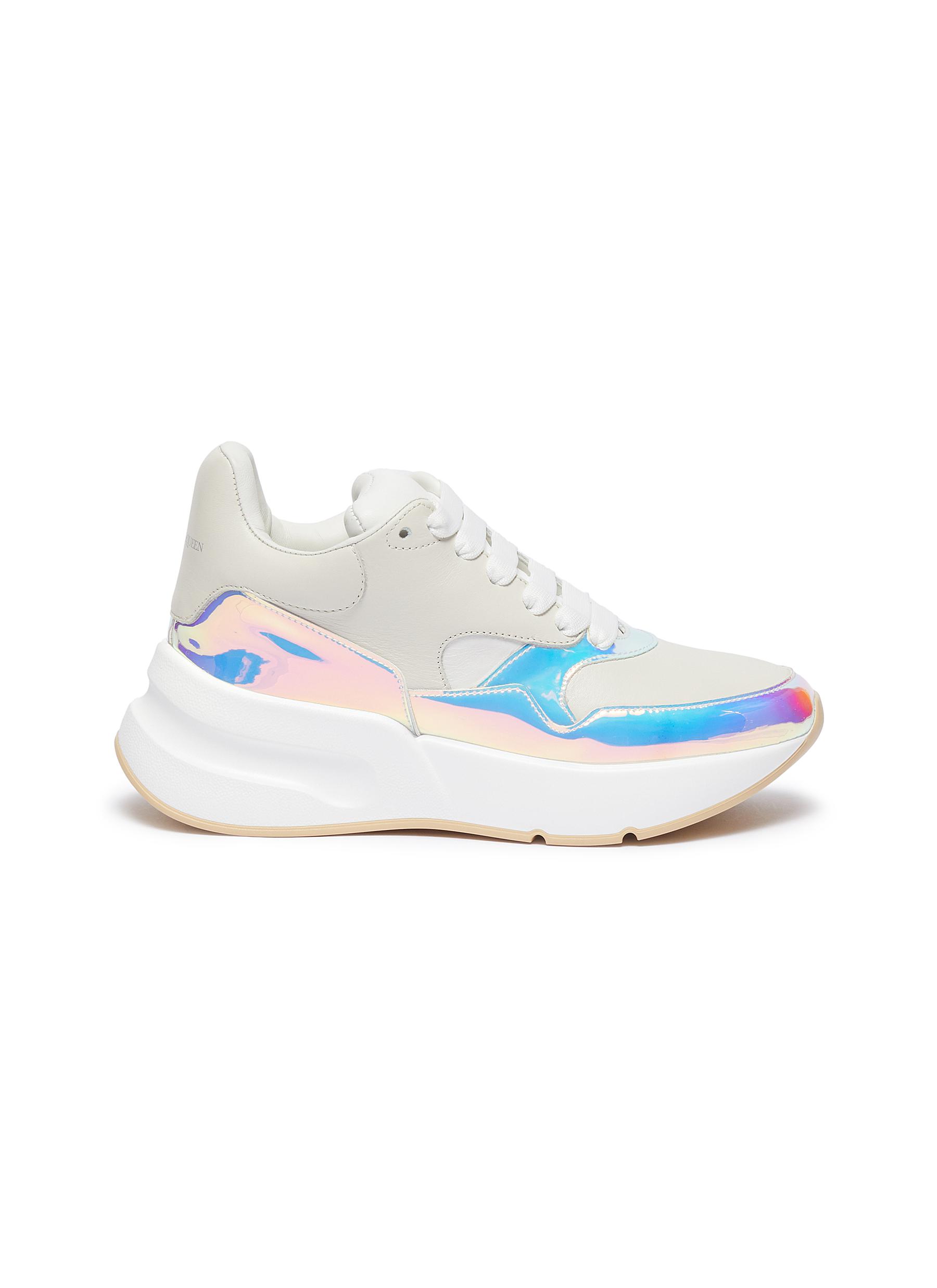 Oversized Runner in holographic panel leather by Alexander Mcqueen