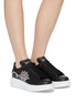 Figure View - Click To Enlarge - ALEXANDER MCQUEEN - 'Oversized Sneaker' in leather with perforated floral