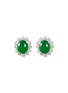 Main View - Click To Enlarge - SAMUEL KUNG - Diamond jade 18k white gold scalloped stud earrings