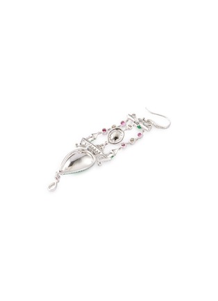 Detail View - Click To Enlarge - SAMUEL KUNG - Diamond ruby jade 18k white gold chandelier drop earrings