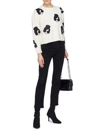 Figure View - Click To Enlarge - ALICE & OLIVIA - 'Gleeson' Stace Face appliqué boxy sweater