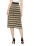 Back View - Click To Enlarge - ALICE & OLIVIA - 'Mikaela' plissé pleated metallic chevron stripe skirt