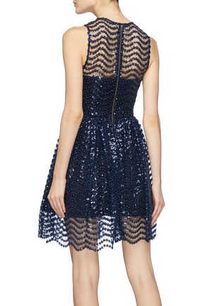 Back View - Click To Enlarge - ALICE & OLIVIA - 'Daisy' wavy sequin stripe dress