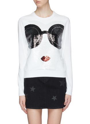 Main View - Click To Enlarge - ALICE & OLIVIA - 'Chia' sequin Stace face sweater