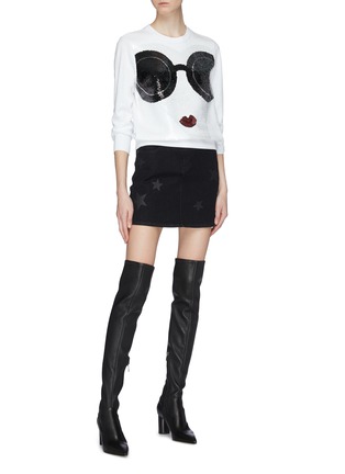 Figure View - Click To Enlarge - ALICE & OLIVIA - 'Chia' sequin Stace face sweater