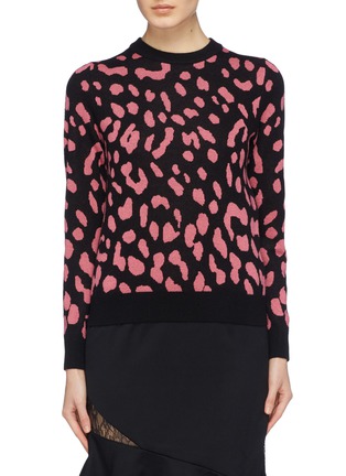 Main View - Click To Enlarge - ALICE & OLIVIA - 'Chia' leopard jacquard wool sweater