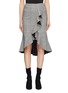 Main View - Click To Enlarge - ALICE & OLIVIA - 'Shantell' ruffle drape houndstooth check plaid skirt