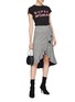 Figure View - Click To Enlarge - ALICE & OLIVIA - 'Shantell' ruffle drape houndstooth check plaid skirt