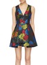 Main View - Click To Enlarge - ALICE & OLIVIA - 'Tanner' floral jacquard pleated sleeveless dress