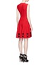 Back View - Click To Enlarge - ALEXANDER MCQUEEN - Cutout bow effect hem flared dress