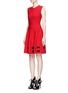 Front View - Click To Enlarge - ALEXANDER MCQUEEN - Cutout bow effect hem flared dress