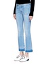 Front View - Click To Enlarge - STELLA MCCARTNEY - Frayed cuff kick flare denim pants