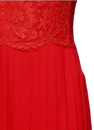Detail View - Click To Enlarge - VALENTINO GARAVANI - Floral guipure lace bodice pleated dress