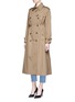 Front View - Click To Enlarge - VALENTINO GARAVANI - 'Rockstud Untitled 01' gathered waist trench coat