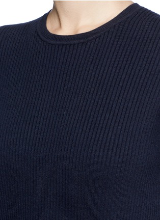 Detail View - Click To Enlarge - VICTORIA, VICTORIA BECKHAM - Split back wool blend rib knit sweater