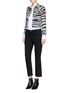 Figure View - Click To Enlarge - MARC JACOBS - Embellished zebra print shrunken denim jacket