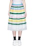 Main View - Click To Enlarge - MUVEIL - Ribbon stripe chiffon pleat skirt