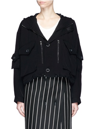 Main View - Click To Enlarge - ACNE STUDIOS - 'Loki' hooded cropped twill jacket
