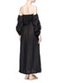 Back View - Click To Enlarge - LISA MARIE FERNANDEZ - Balloon sleeve off-shoulder linen dress