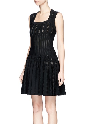 Front View - Click To Enlarge - ALAÏA - 'Bossa Nova' geometric stripe sleeveless dress