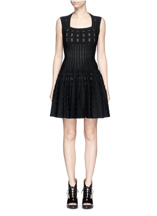Main View - Click To Enlarge - ALAÏA - 'Bossa Nova' geometric stripe sleeveless dress