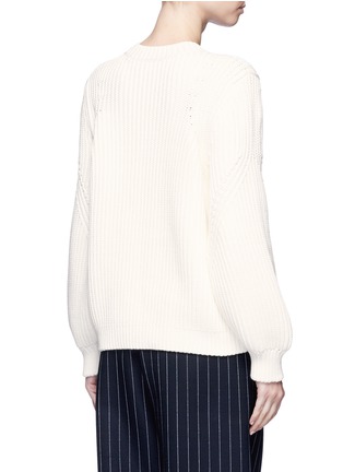 Back View - Click To Enlarge - VICTORIA BECKHAM - Balloon sleeve chunky rope knit sweater